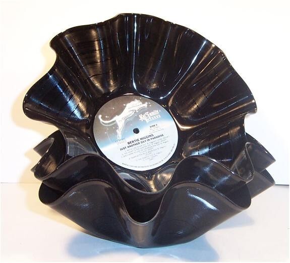 Recycled Record Bowl / Gift Basket - Vintage Vinyl Album LP - Qty 1 - Music Gift