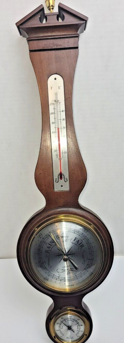 Howard Miller Barometer Thermometer Hygrometer Wood 612 - 712 Banjo USA Vintage