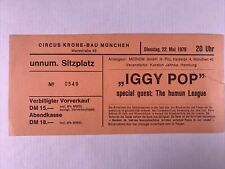 Human League Iggy Pop Ticket Original Vintage Circus Krone Munich Germany 1979 picture