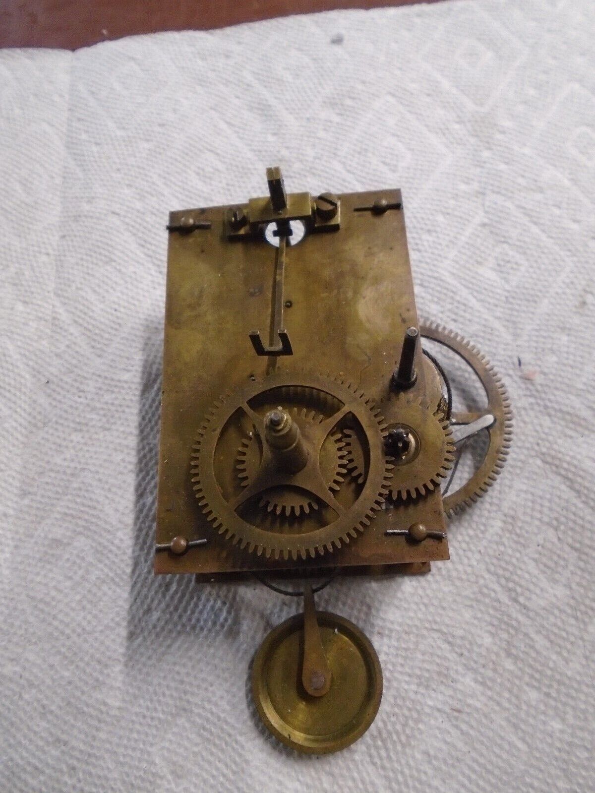 Antique-American-Weight Banjo Clock Movement-Ca.1850-To Restore-#H397