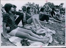 Vintage Music Fans Gather At One Of Many Summer Rock Festivals Event Photo 8X10 picture