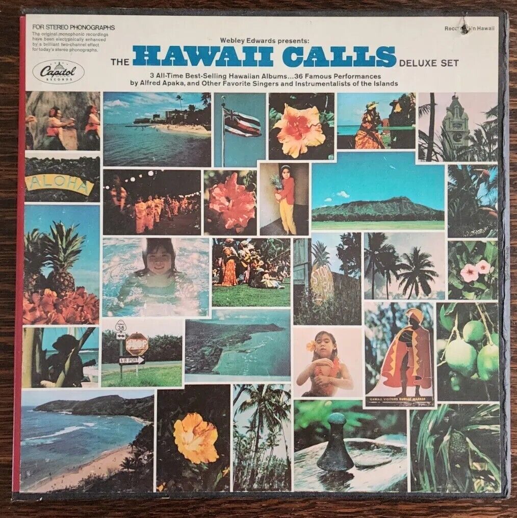 Vintage Hawaii Calls Delux Set 3 All time best selling Hawaii Album