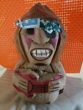 Hand Carved Wooden Coconut Pirate Standing Body Head Bandana Eyepatch Guitar  picture