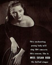 Vintage Music Print Ad MISS SUSAN REED 1949 Booking Ads 13 x 9 3/4 picture