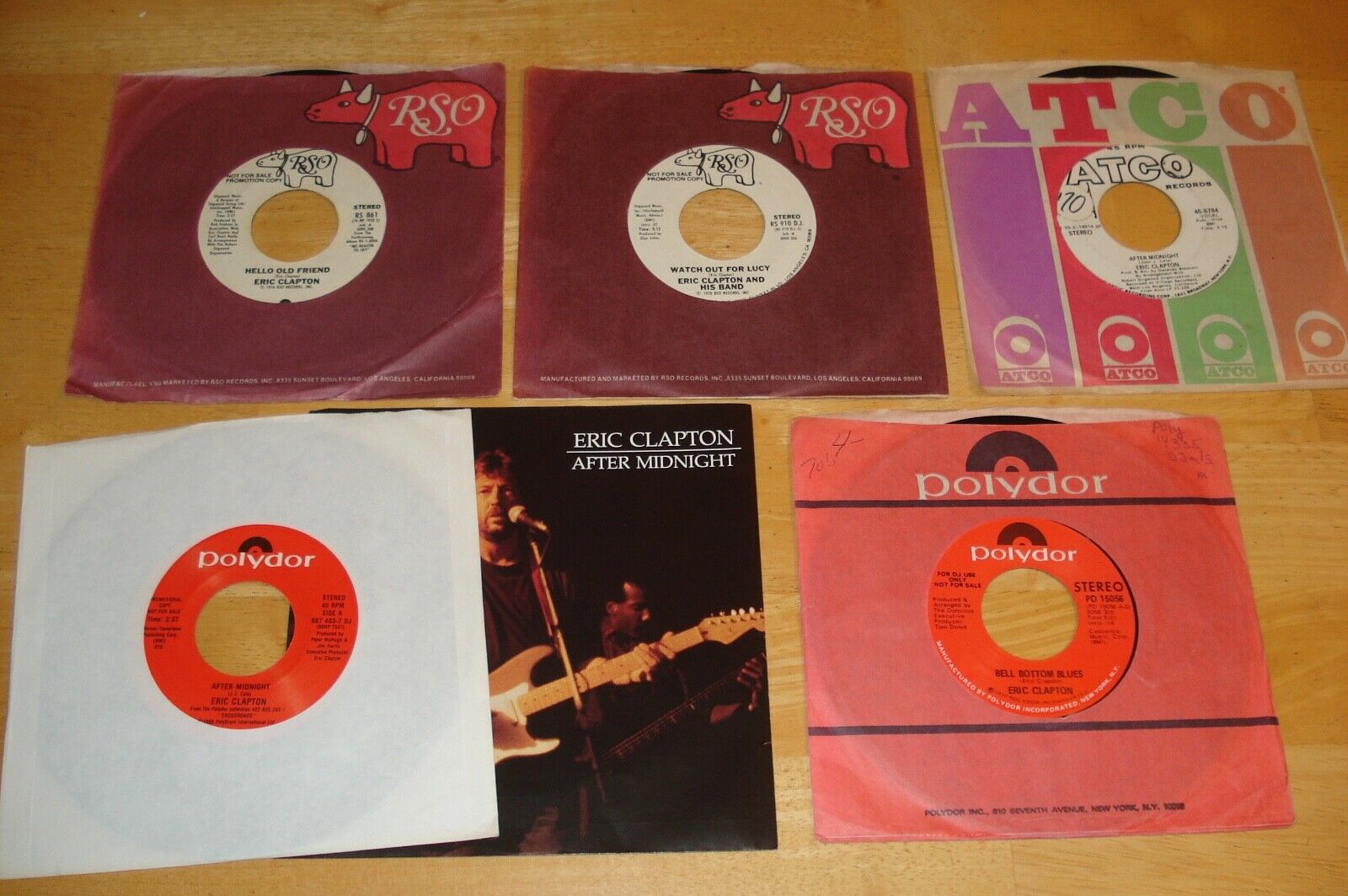 Eric Clapton 5 U.S. Promo 45 rpm Singles Lot  No LP   Cream