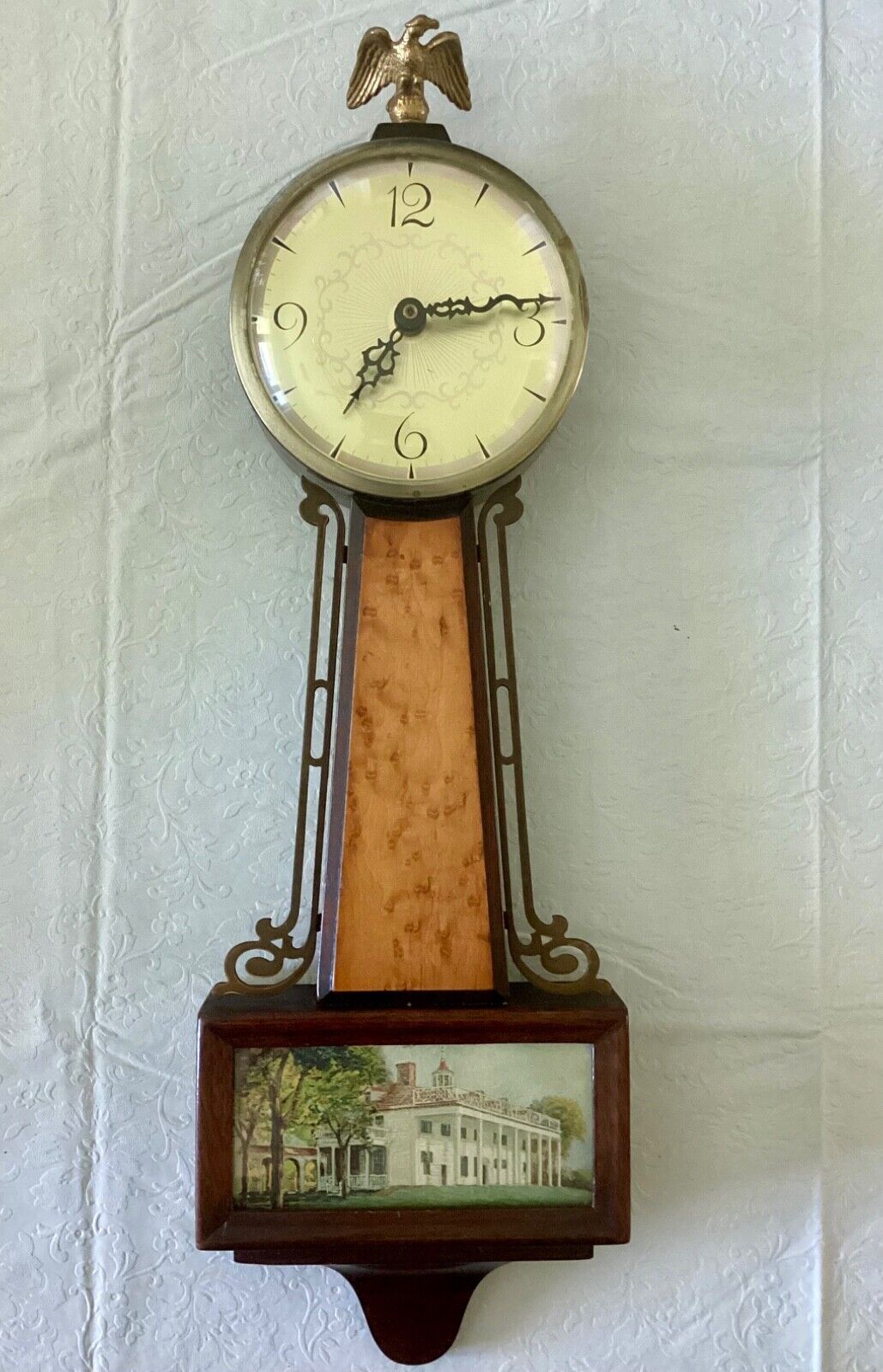 Vintage 1940s Sessions Banjo Clock Quartz Movement Mount Vernon Model 2W  CL822