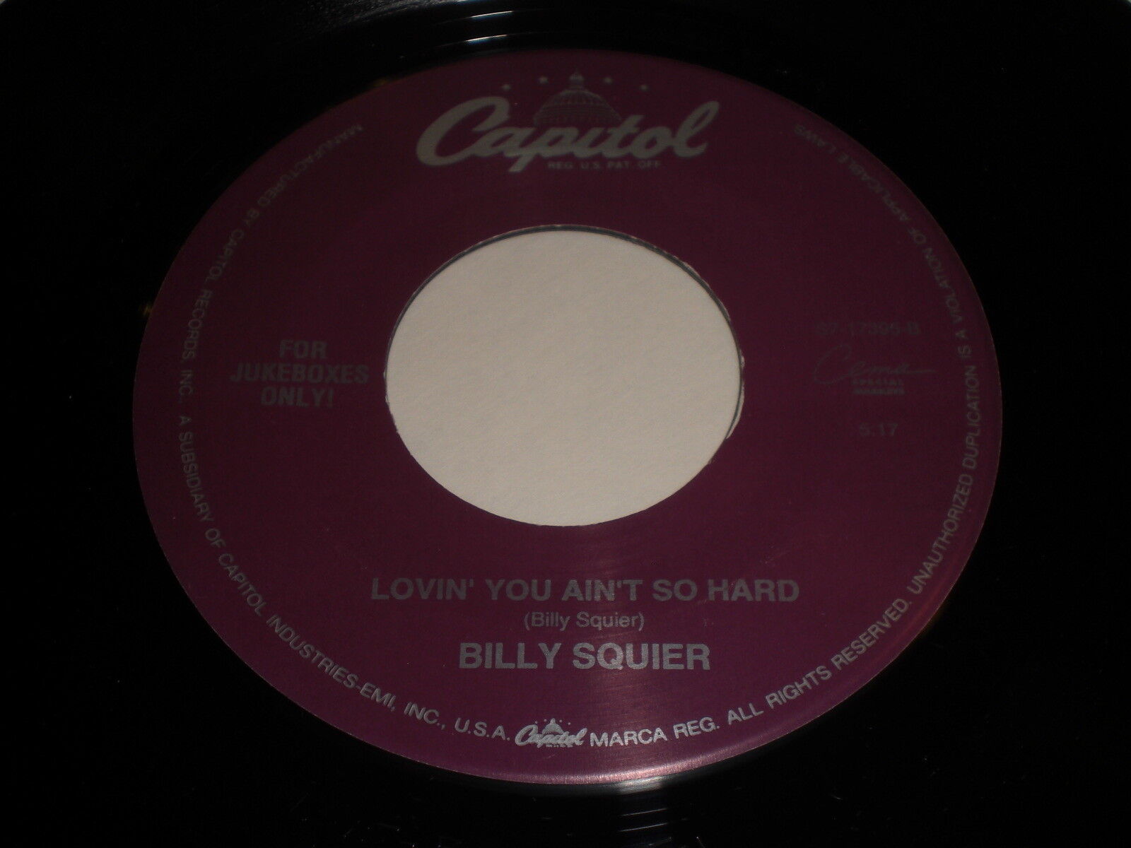 Billy Squier: Lovin\' You Ain\'t So Hard / Rhythm / (A Bridge So Far) 45