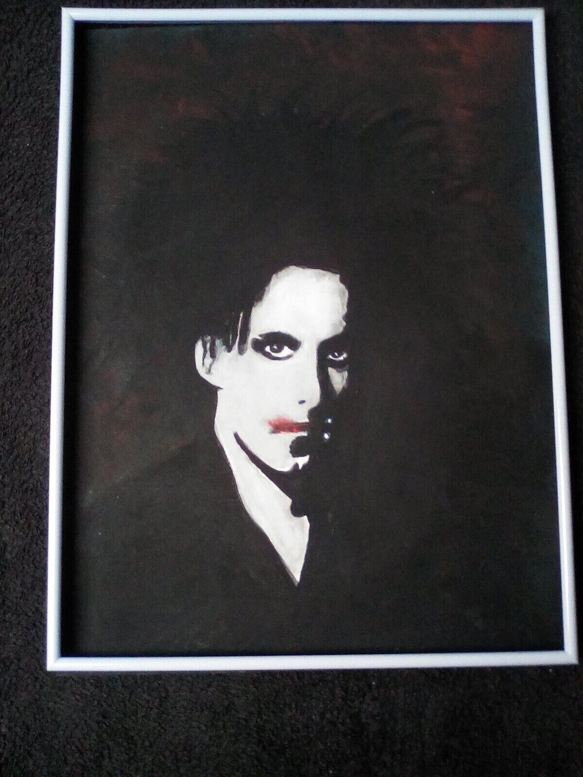 THE CURE...GOTH original painting on  paPer  16 x 12 ins. FRAMED