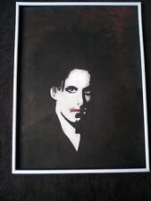 THE CURE...GOTH original painting on  paPer  16 x 12 ins. FRAMED picture