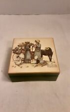 Vtg 1974 Schmid Music Box A Country Peddler By Norman Rockwell Wooden 4.5