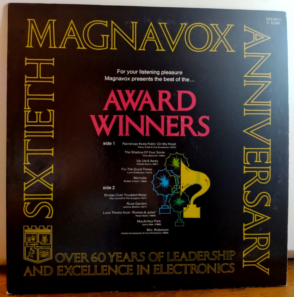 Magnavox 60th Sixtieth Anniversary Award Winner LP Vinyl VTG VG 1971