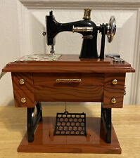 Vintage Mini Sewing Machine Music Box   Home Table Decor Plays Interludio picture