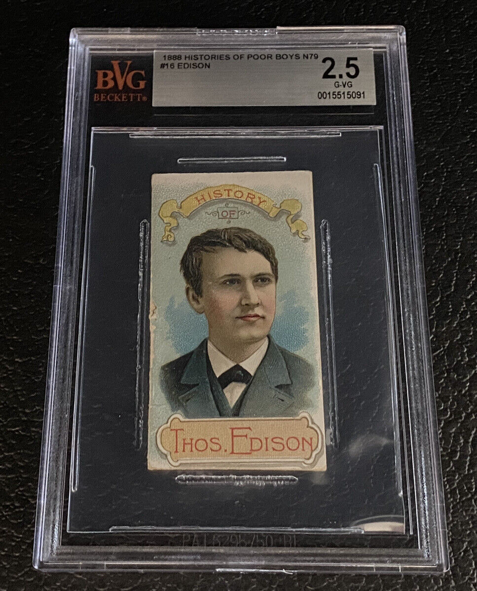 1888 Thomas Edison Rookie BVG 2.5 Duke Histories Of Poor Boys Book Card N79 BGS