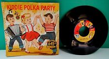 VTG. MID-CENTURY CHILD'S 45 RPM KIDDIE POLKA PARTY RECORD ~CLASSIC 50's ARTWORK picture