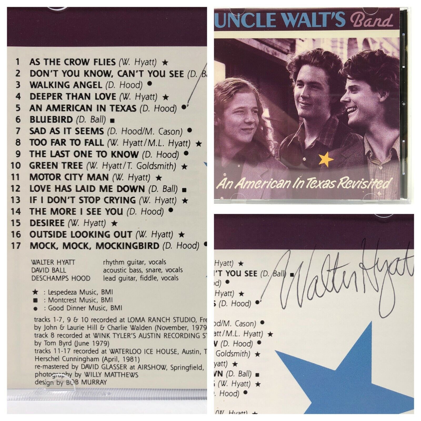 Uncle Walt\'s Band: An American In Texas Revisited CD (1991) Signed Walter Hyatt