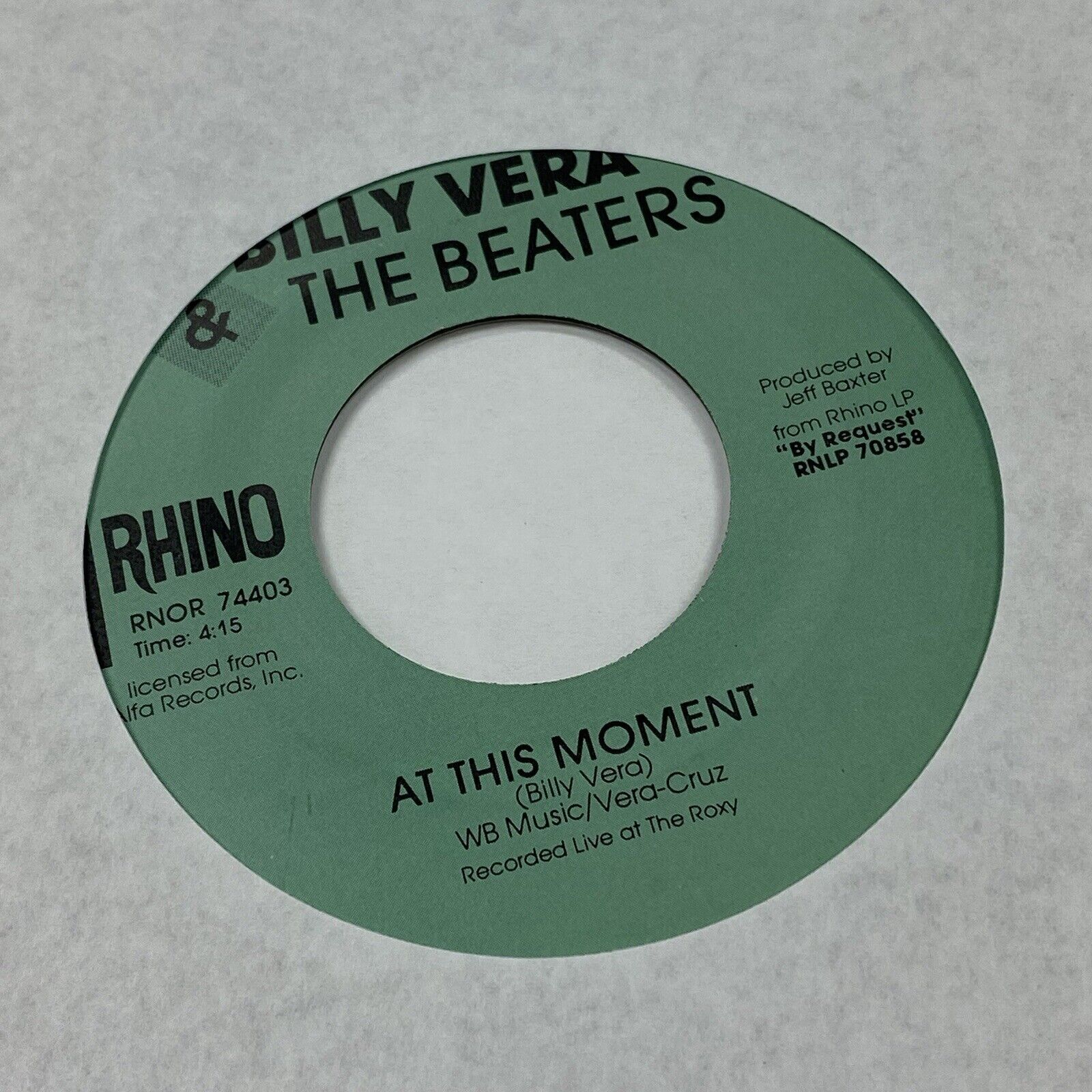 Billy Vera & The Beaters - At This Moment / I Can Take Care Of Myself - VG