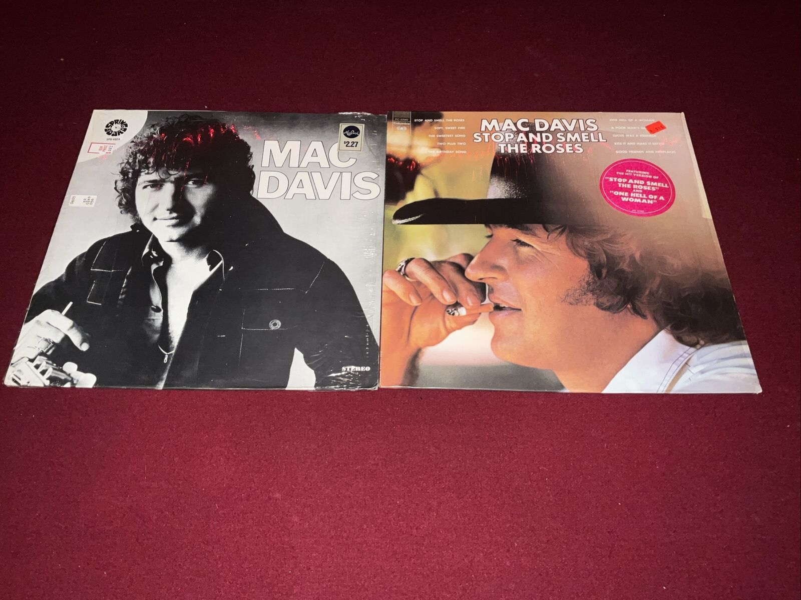 Mac Davis-Stop and Smell the Roses/Self Titled (Shrink/Ultrasonic Clean) LP’s