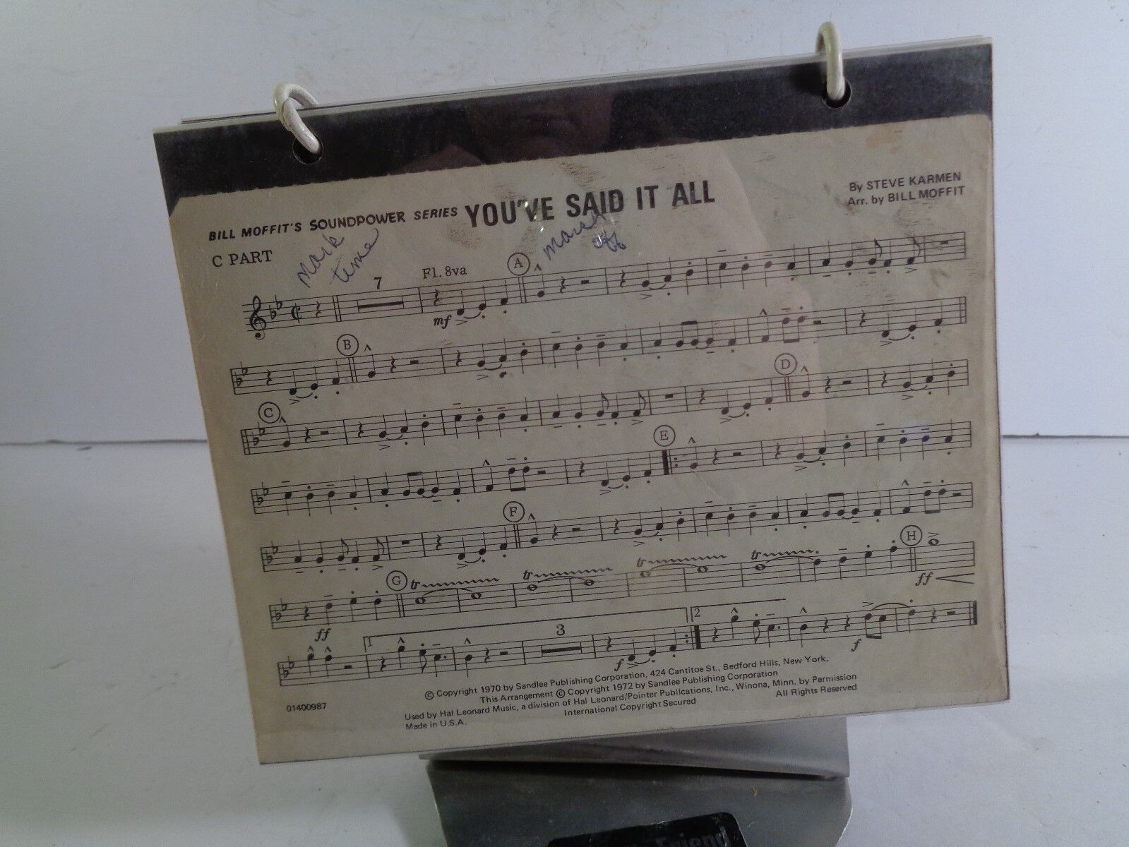 Vintage Gross Prod. Flutist\'s Friend w/Sheet Music Rough Shape Bent E2