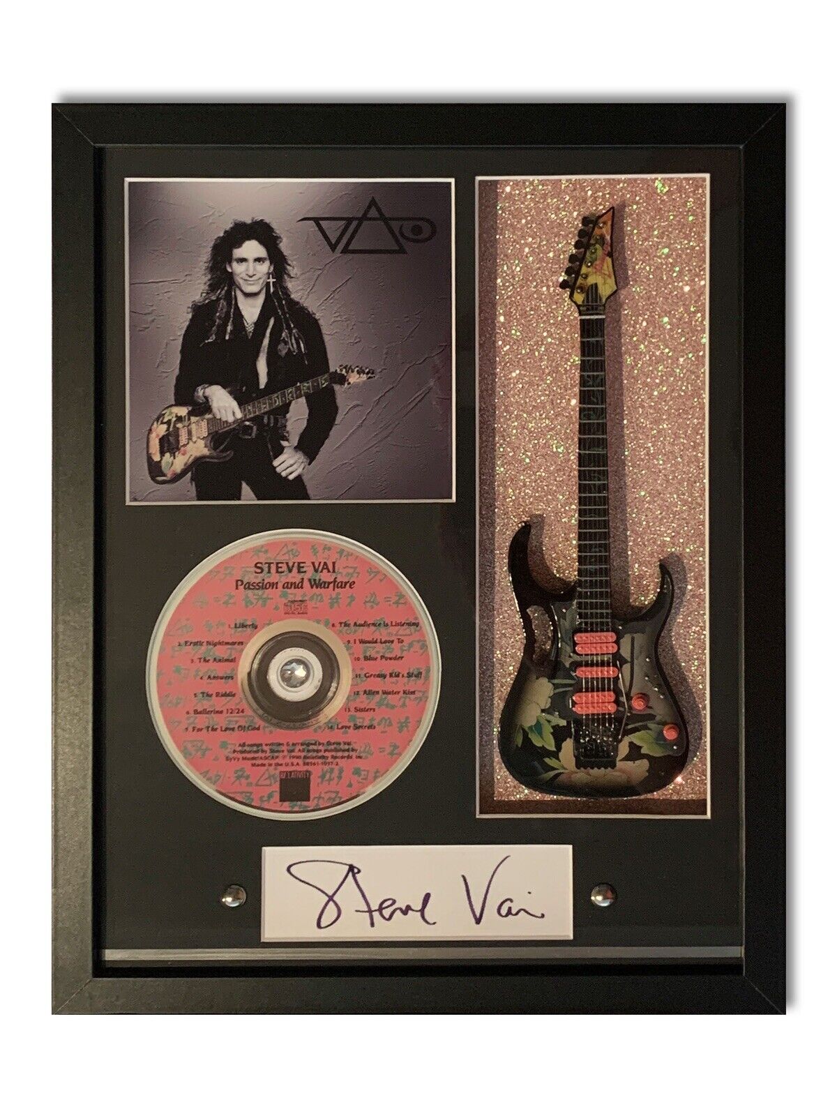 Steve Vai guitar tribute shadow box frame