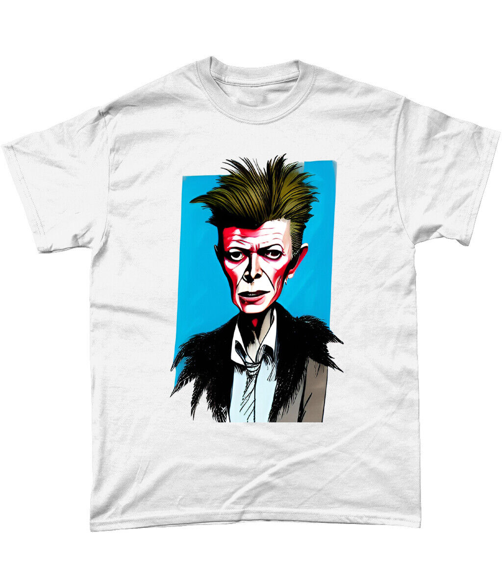 David Bowie Cartoon T Shirt Ziggy Stardust Mick Ronson