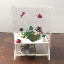 70s Vintage Berman Anderson Retro Rotating Lady Bug Mushroom Forest Music Box picture
