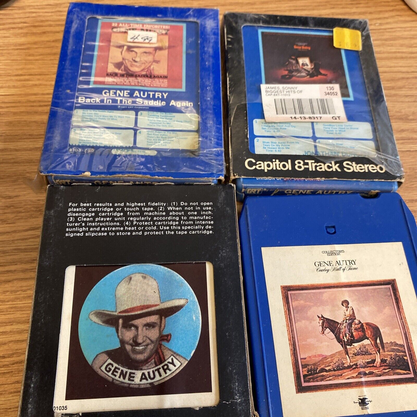 Lot of 4 Gene Autry 8 Track Tapes as is