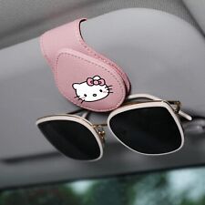 FLYEEGO Sunglass Holder for Car Visor, Hello Pink Cat Anime Cute Kitty Cat picture