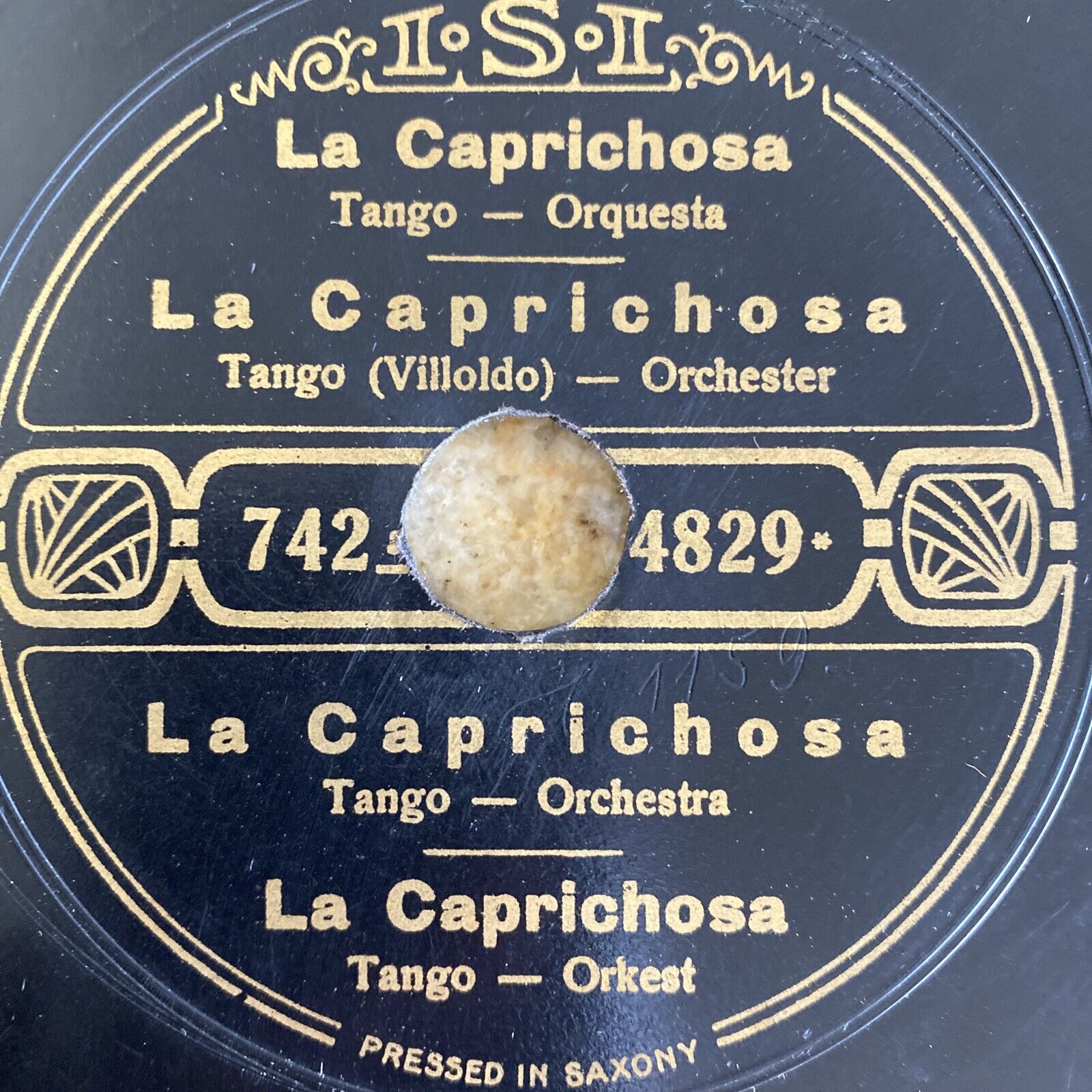 ISI 4829 LA CAPRICHOSA TANGO 78 rpm Prewar German press 1917