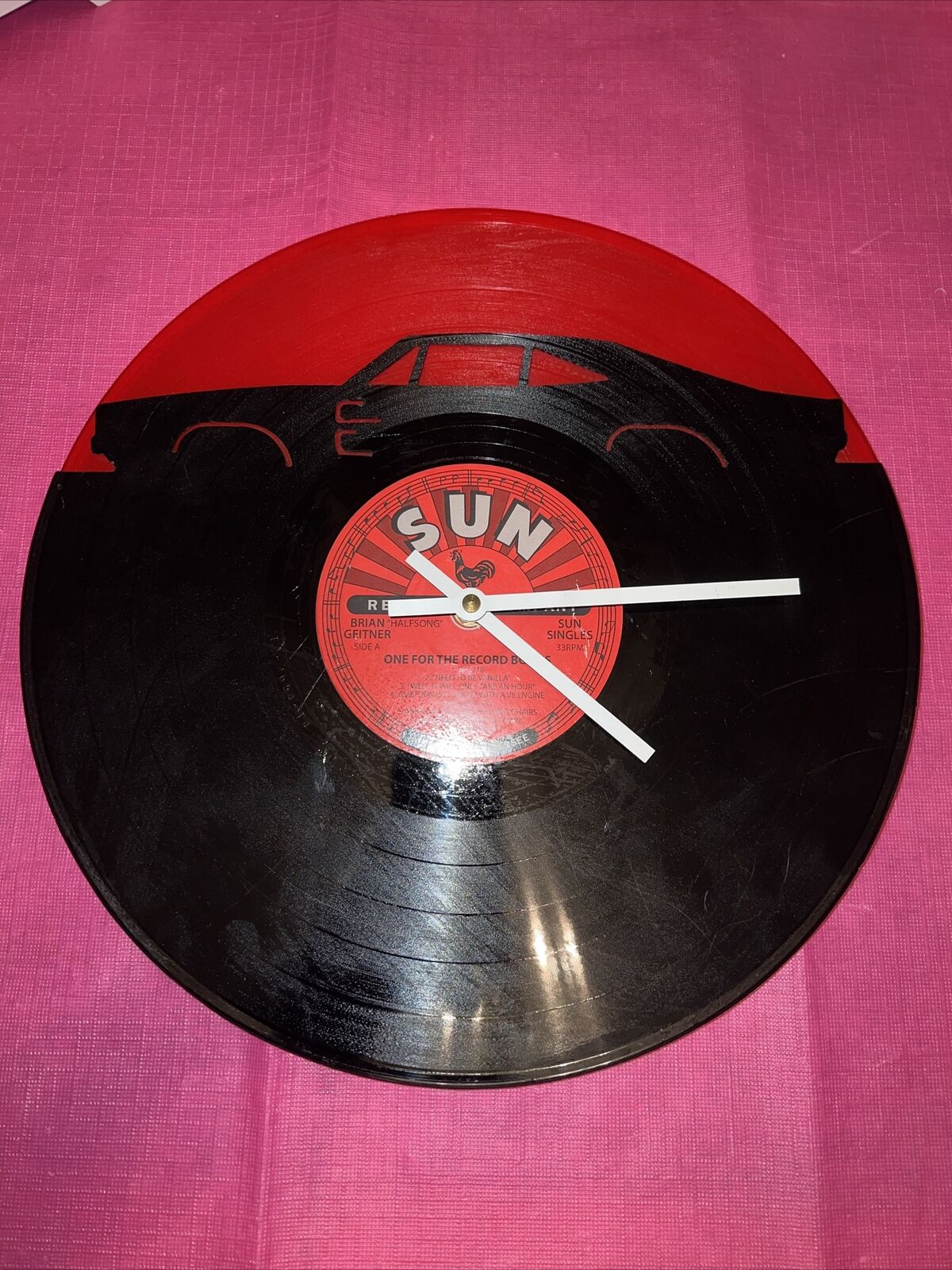 Vintage vinyl sun records album Muscle Cars LP Clock 38