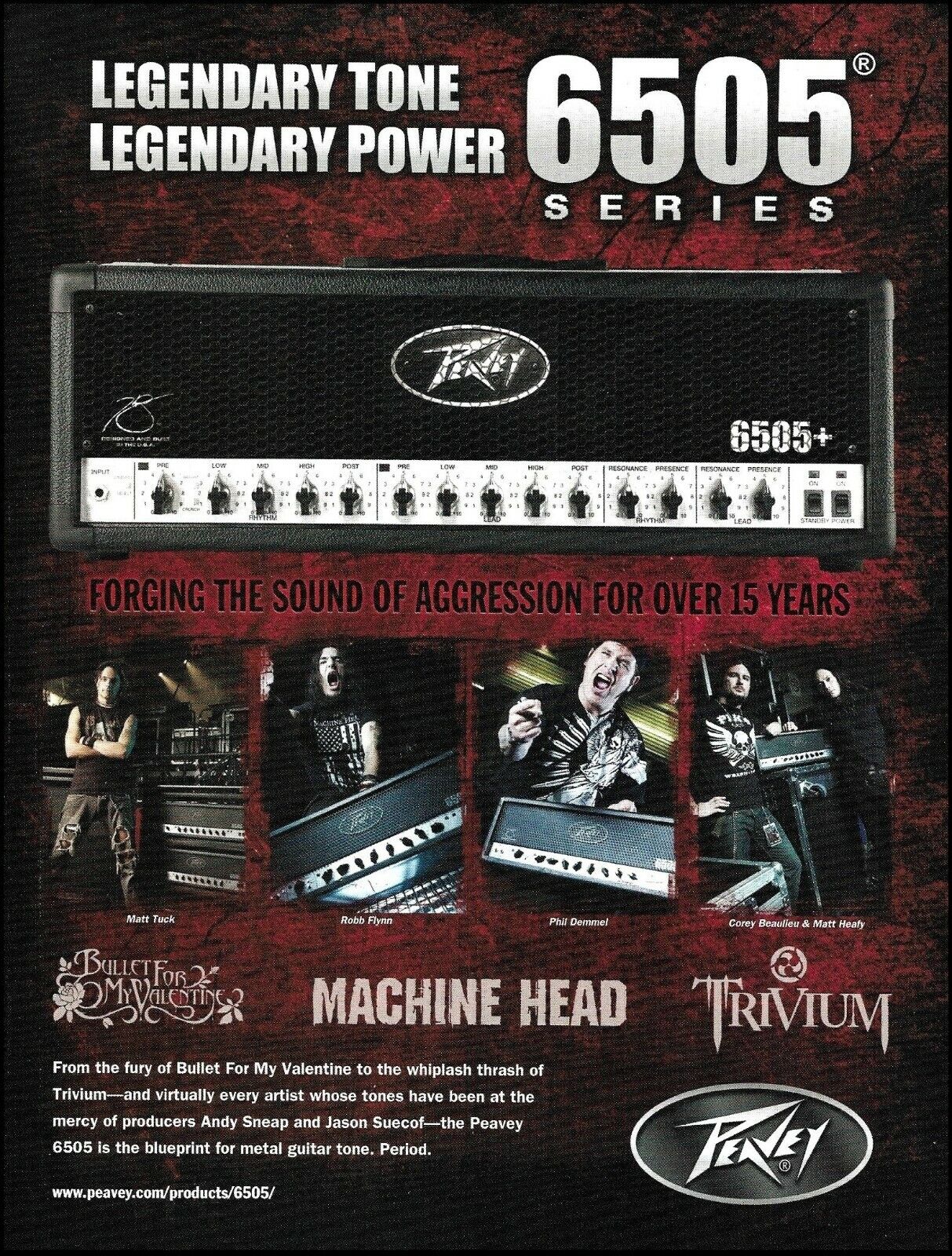 Peavey 6505 guitar amp ad print w/ Bullet For My Valentine Machine Head Trivium
