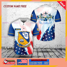 Personalized  US Navy Blue Angles American Flag 4th Of July Jersey S-5XL picture