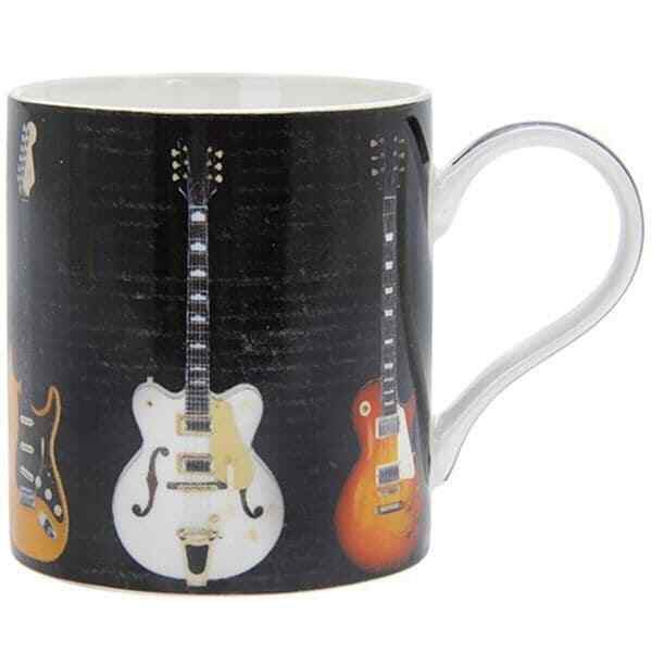 Rock & Roll Guitar China Mug - Music Gift - Music Themed China Mug