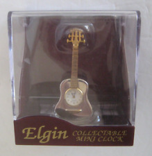 Vintage Elgin Collectible GUITAR Mini Clock Mint in Box picture