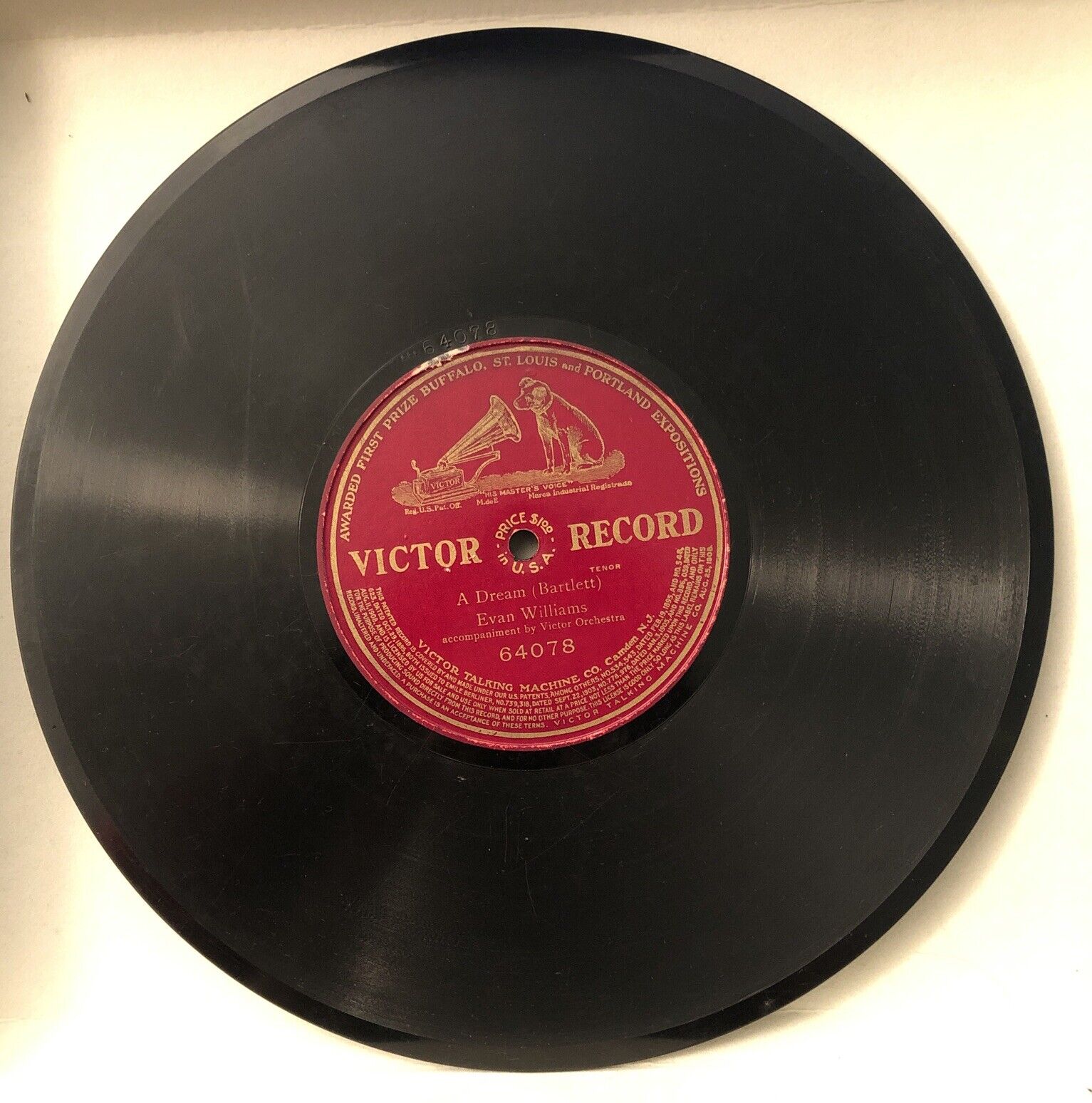 A Dream (Bartlett) Evan Williams Victor  64078  78 RPM