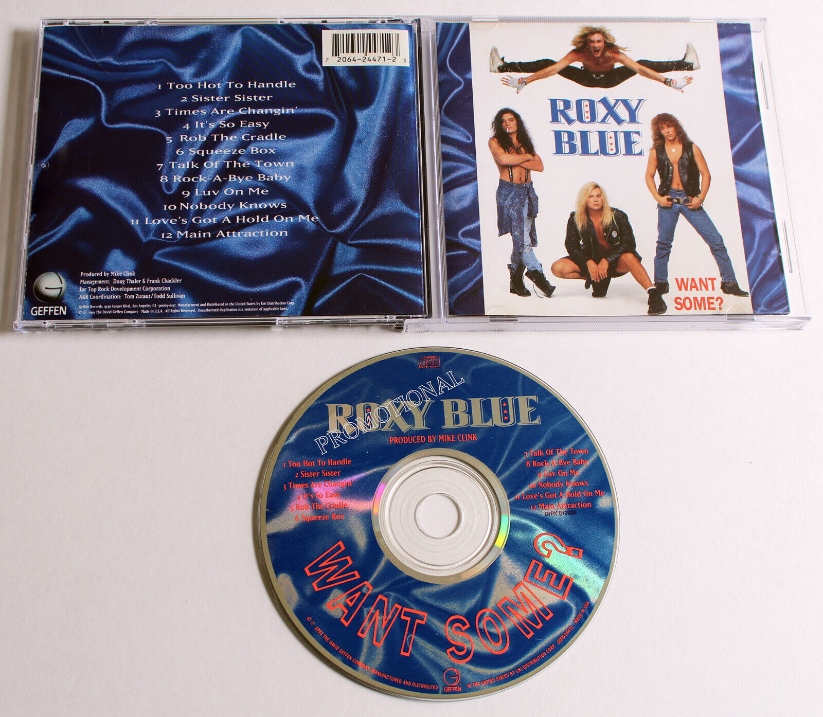 ROXY BLUE Want Some? CD 1991 Geffen US 1st PROMO Alternate Cover SALIVA