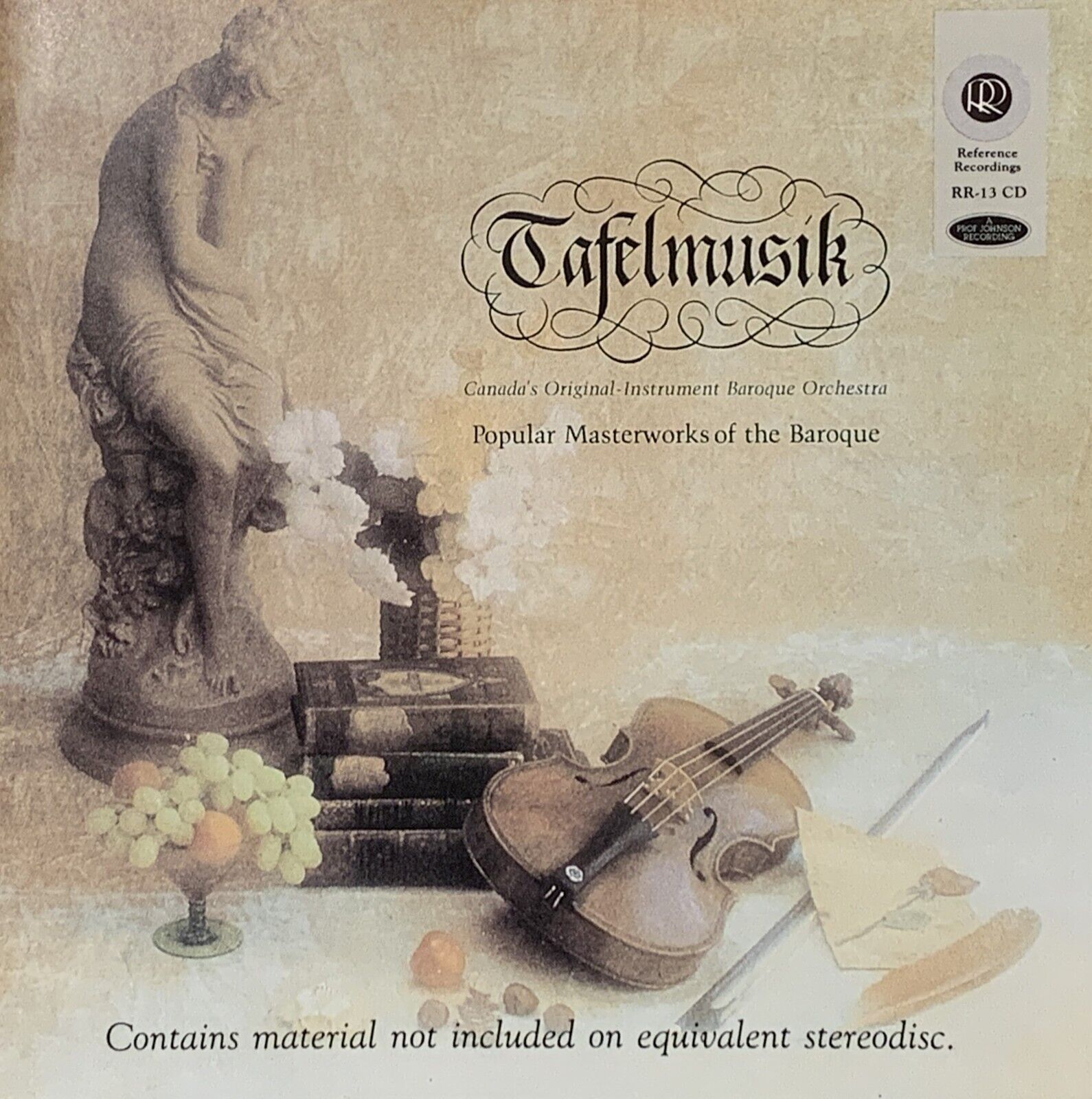 Tafelmusik Original 1985 Reference Recordings RR-13 CD MINT