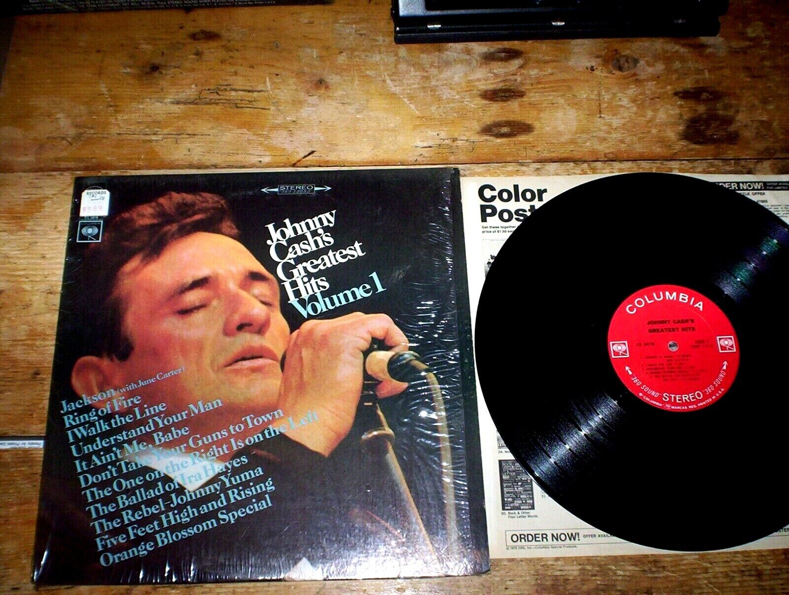 JOHNNY CASH ( JOHNNY CASH\'S GREATEST HITS v.1 ) ORIG 1967 VINYL LP in shrink NM-