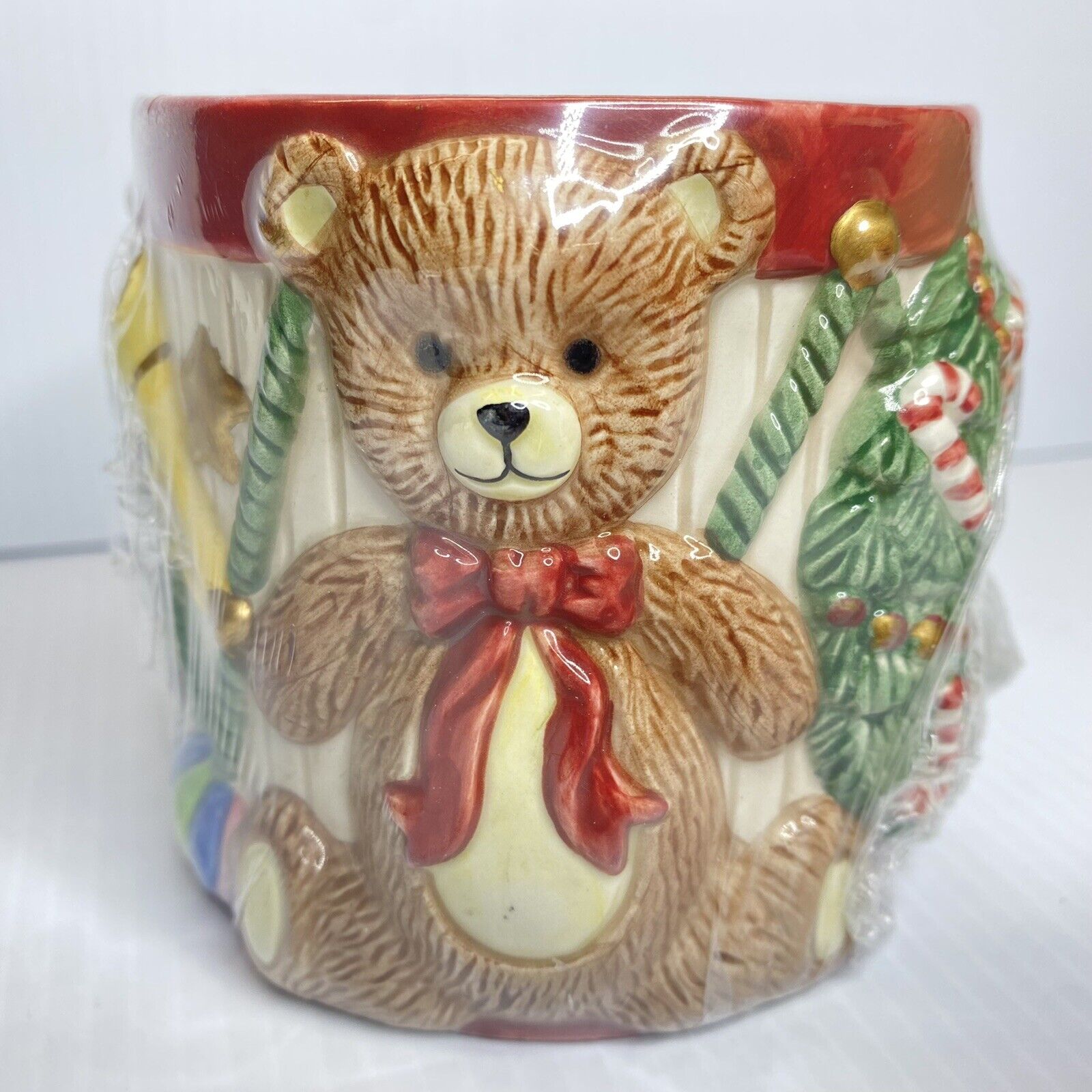 Fitz & Floyd Candle Christmas Drum Train Teddy  Bear Toys New With Box NIB