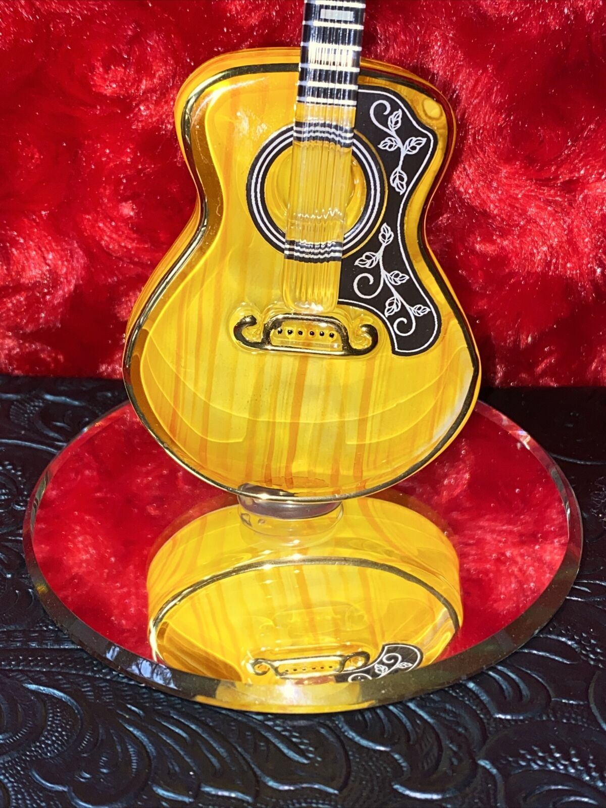Glass Baron Classic Woodgrain Guitar Deluxe Acoustic 22k Swarovski Crystals