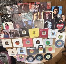 Vintage Lot 40 7” 45rpm Vinyl Records 70s, Mostly 80s Pop/Rock w/ Complete List picture