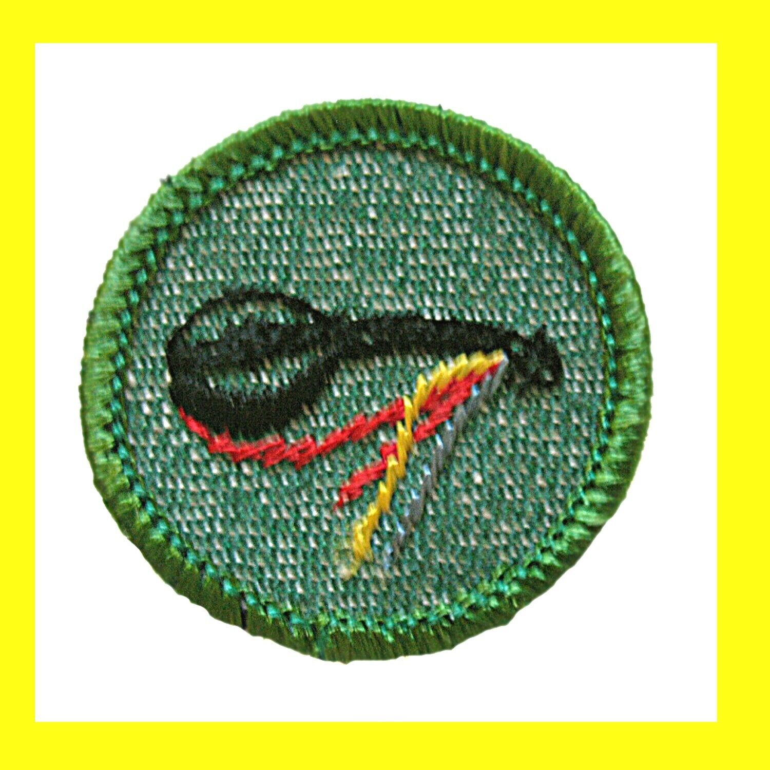 MINSTREL Girl Scout NEW Badge RARE 1955 ONLY, ME w/LIGHT BORDER Banjo Combine