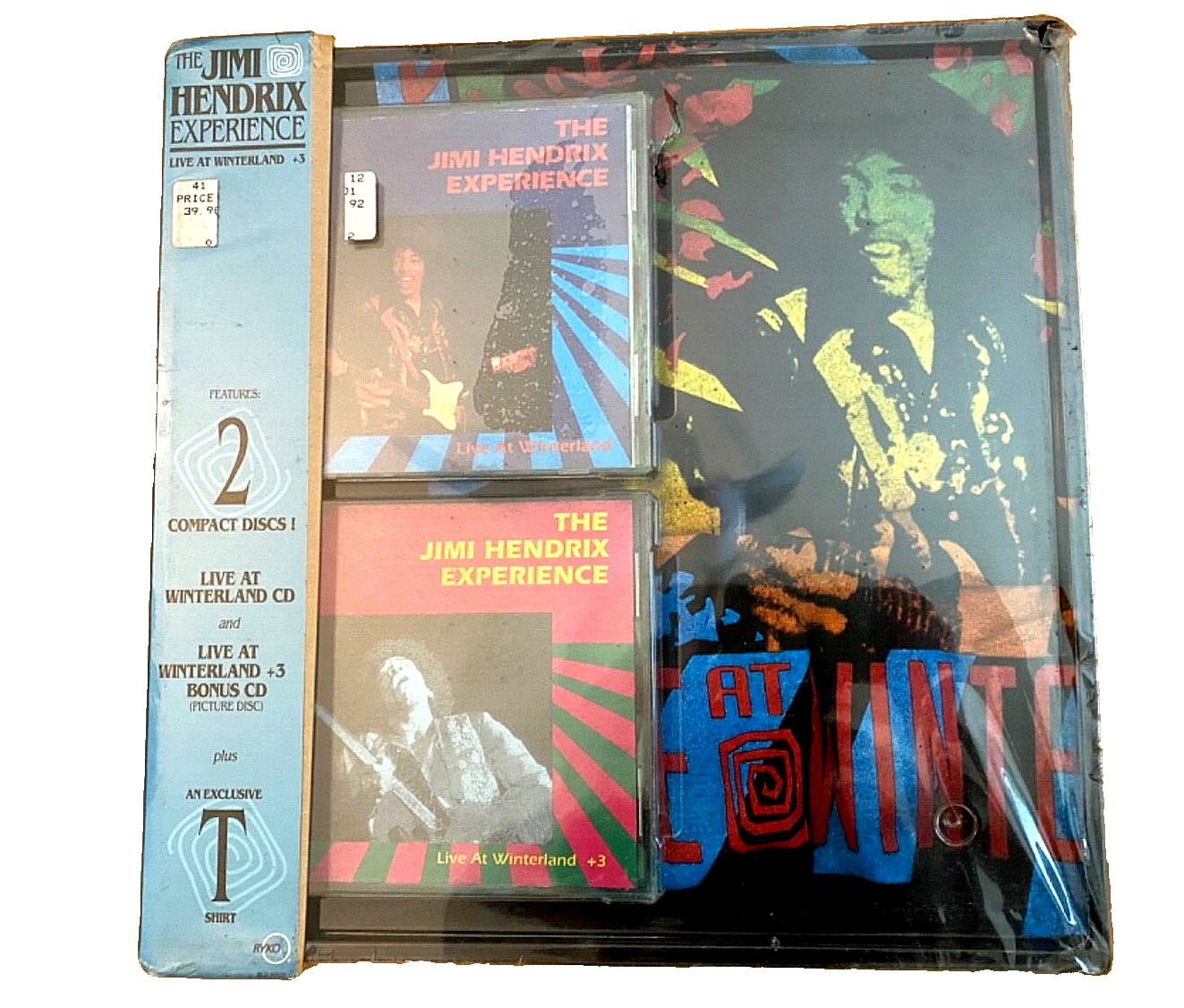 Rare Vintage Jimi Hendrix T-Shirt Live at Winterland  PLUS 2 CD Set Size XL NWT