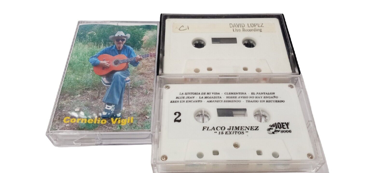 3 - Vintage Cassette Tapes Spanish Cornelio Vigil, Flaco Jimenez & David Lopez