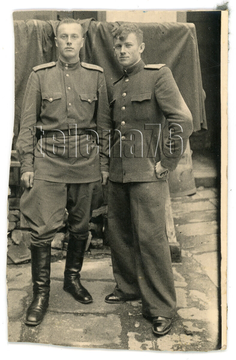 1940s WW2 Soviet Military man Officer Occupation Europe Russian vtg photo   