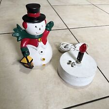 Vintage Snowman Ceramic Music Box Light 1978 Handmade Rare Christmas collectible picture