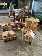 Vintage Balsa Wood  Straw Houses Trinket Boxes  Lot 1978 Meow Rio Music Box picture