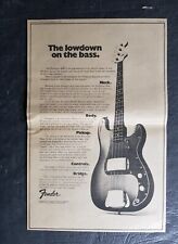Fender Precision Bass Guitar Promo Print Advertisement Vintage 1972 picture