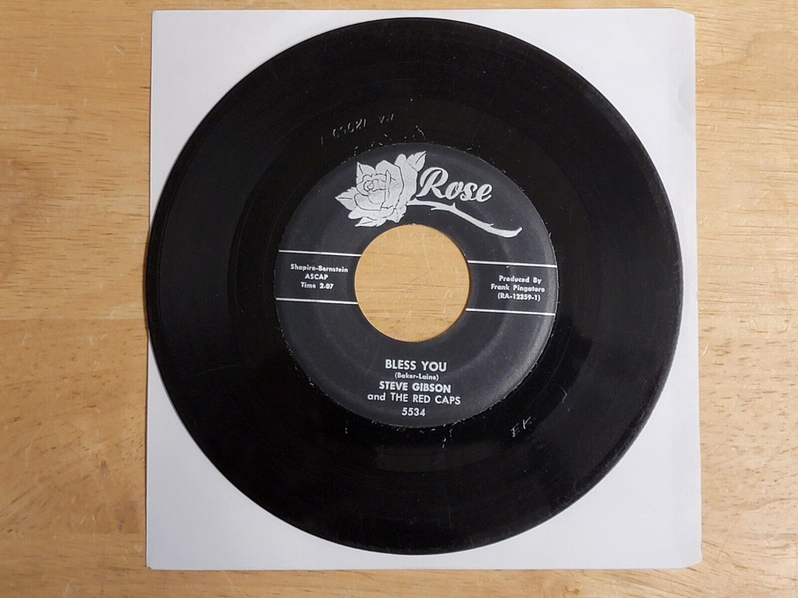 Vtg 1959 45 RPM  Steve Gibson and the Red Caps – Bless You / I Miss You So