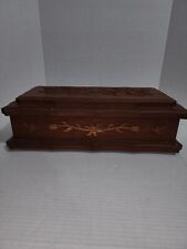Vintage Hand Carved Harold Bauerle Wood Music/Jewelry Box From Iowa 18