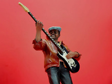Handsome African American Jazz Player with Electric Bass Guitar Resin figurine picture
